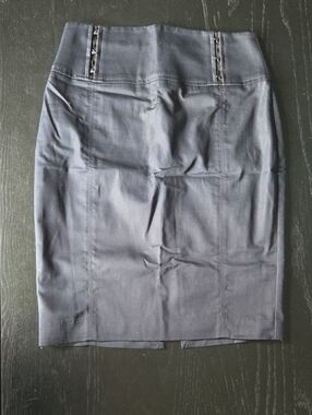 Express Navy Pencil Skirt with Hook-Accent Waist